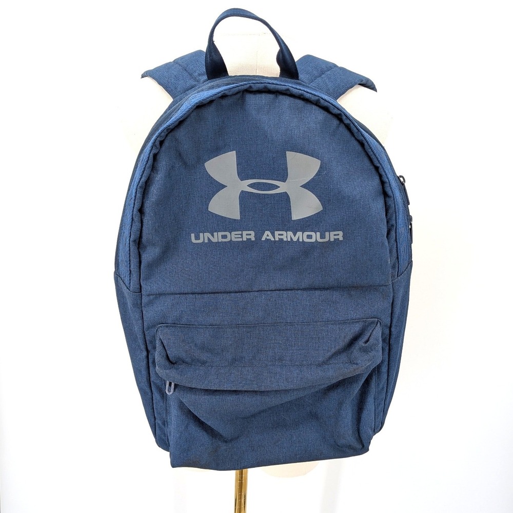 Under Armour Blue Backpack Logo Front Pocket School Gym‎ Bag
